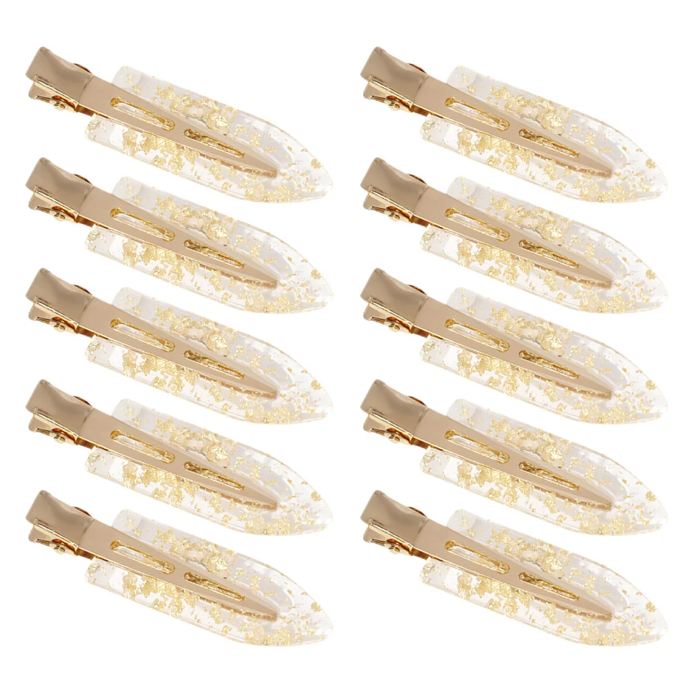 10 Pcs Hair Snap Clips for Women Glitter Hairpin Girl Accessories No Bend Metal Claw
