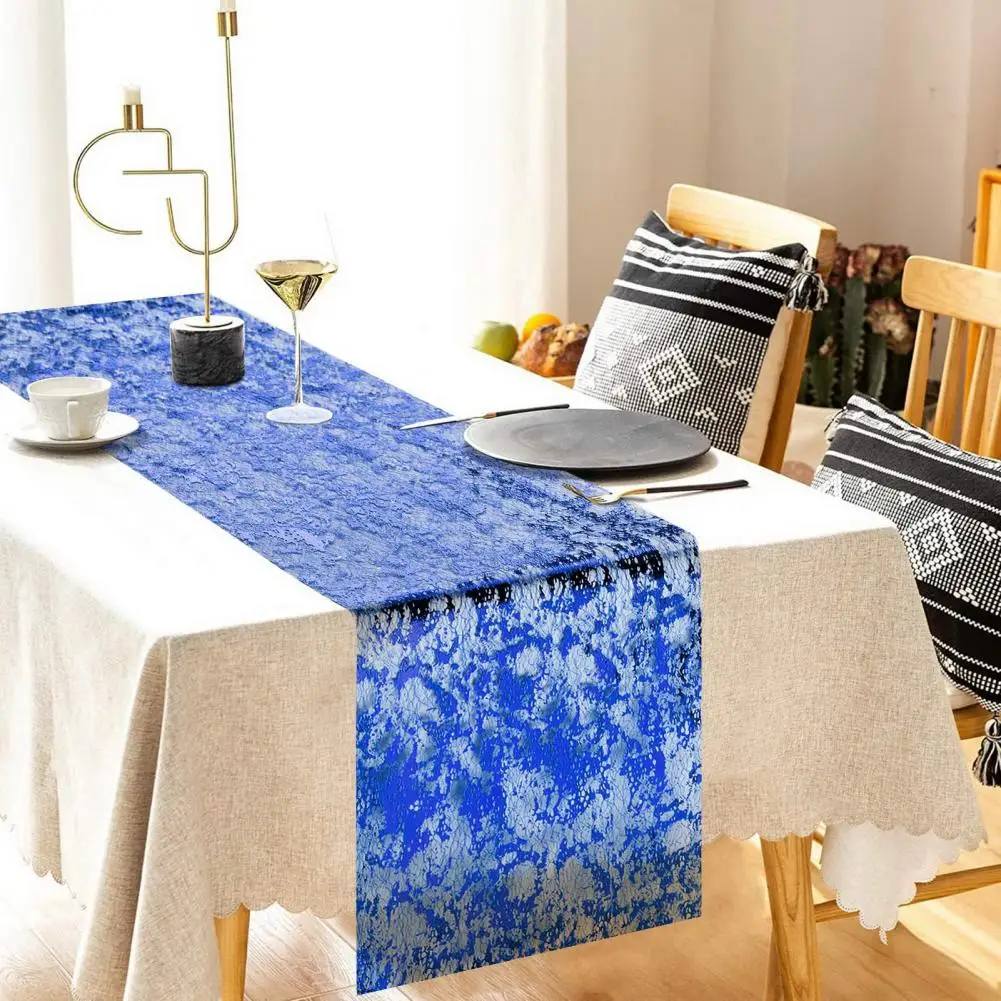 Versatile Polyester Fiber Runner Sequin Glitter Table Runner Bronzing Table Cover for Home Parties Wedding Decorations Birthday