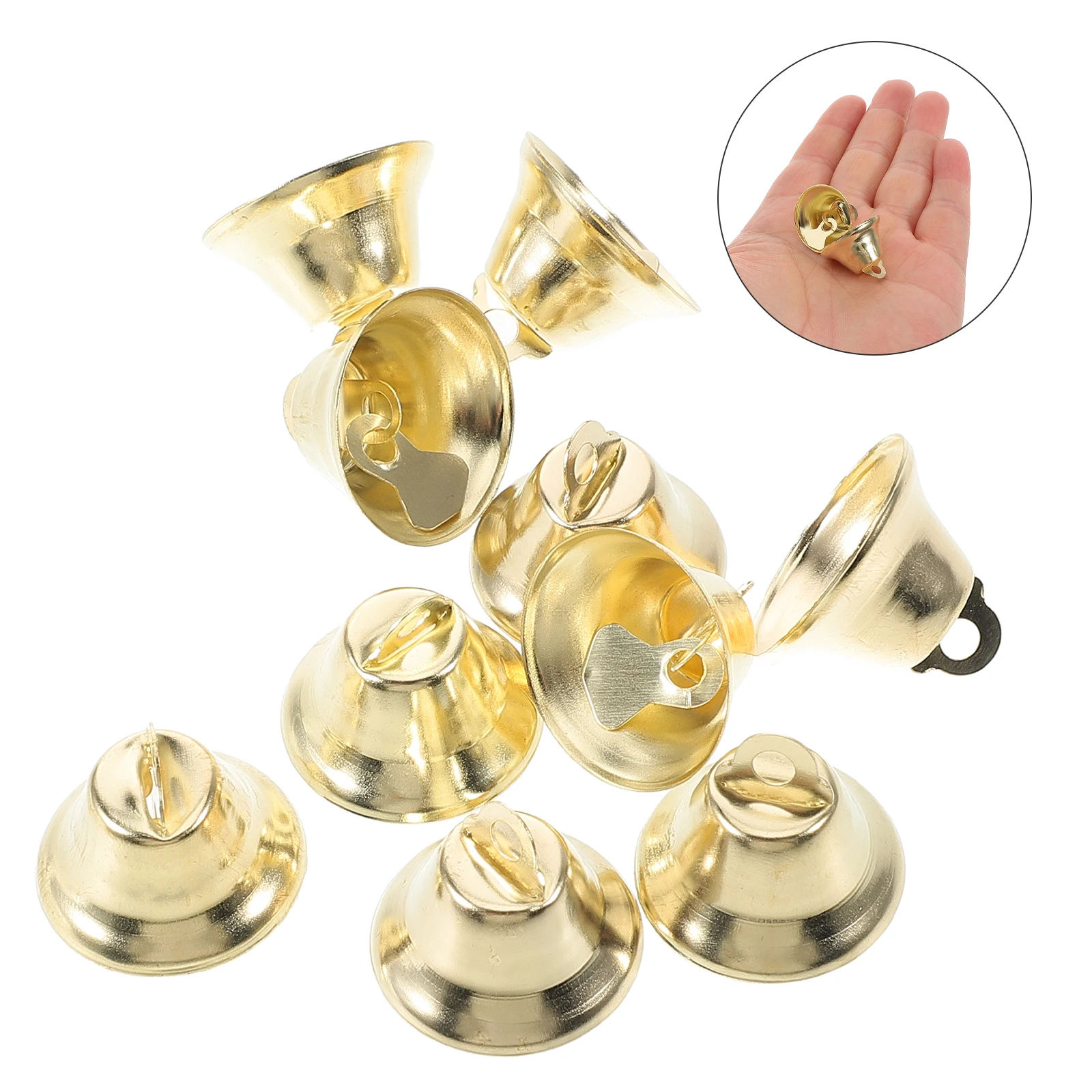 

10pcs 2.1Cm Golden Metal Jingle Bells Christmas Tree Ornaments Decorations Diy Crafts Pendant Wall Hanging Gift Packaging For
