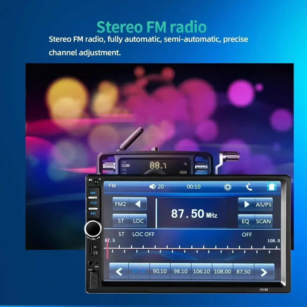 2 Din Stereo 7inch Car Radio 2DIN Touch Screen Automotive Multimedia Bluetooth USB TF FM Radio Autoradio MP5 Player