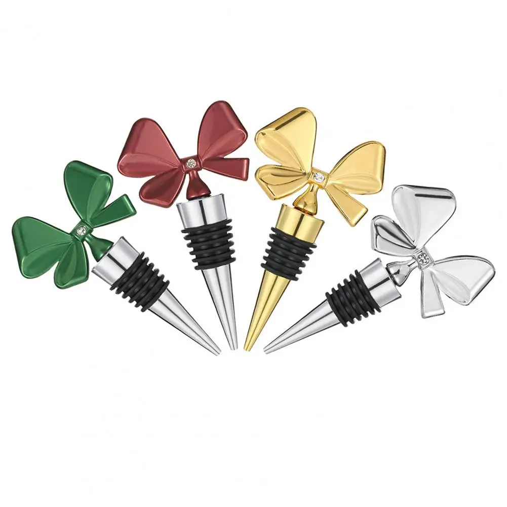 

Silicone Wine Bottle Seal Flexible Bow-shaped Wine Bottle Stopper Silicone Bow Tie Sealed Wine Stopper Set Reusable for Lovers