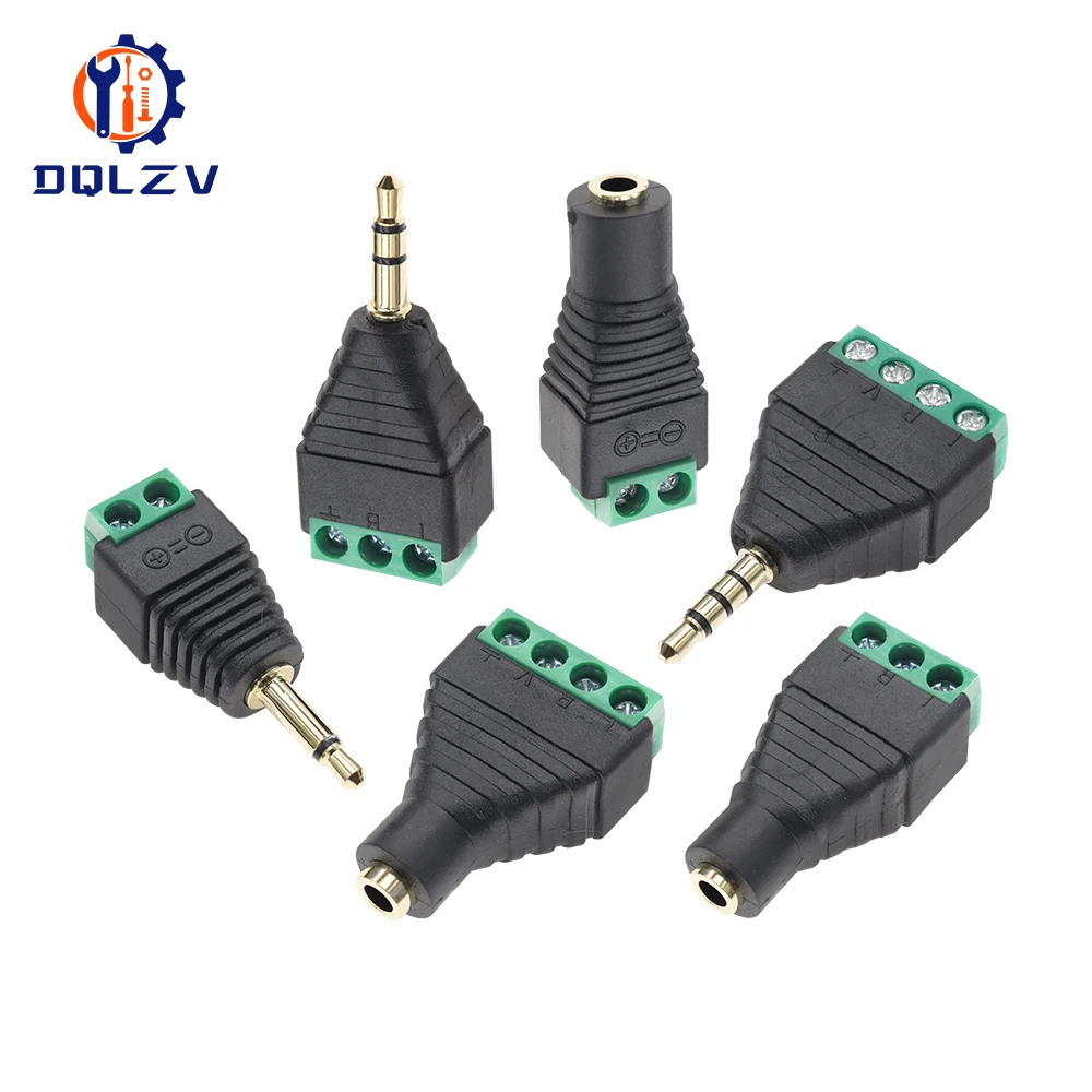 3.5 Jack Connector Stereo Adapter 3.5mm Audio Mono Channel Plug To Screw Terminal Audio Mono Channel Plug