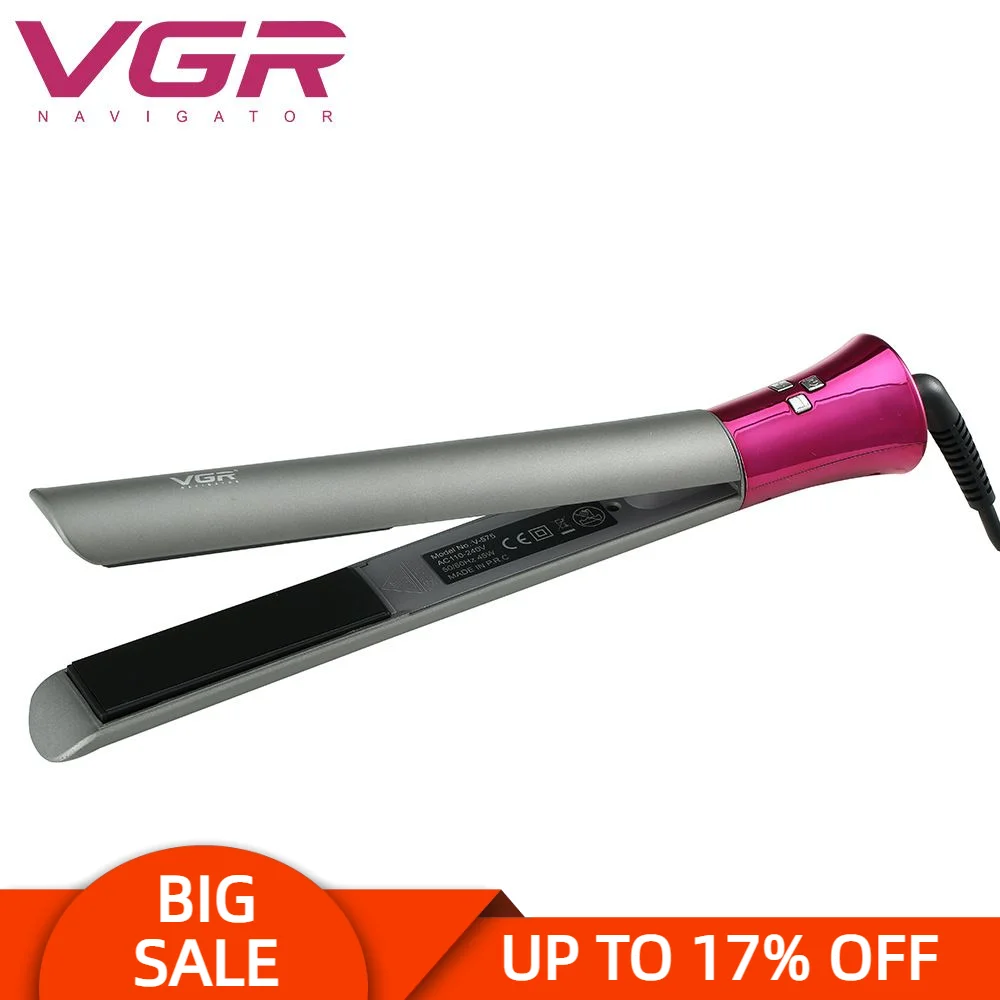 VGR 575 Hair Curler Straightener Flat Iron Magic Personal Care Professional Comb Brush  Lron Tong Digital Hot Sale Salon Fashion