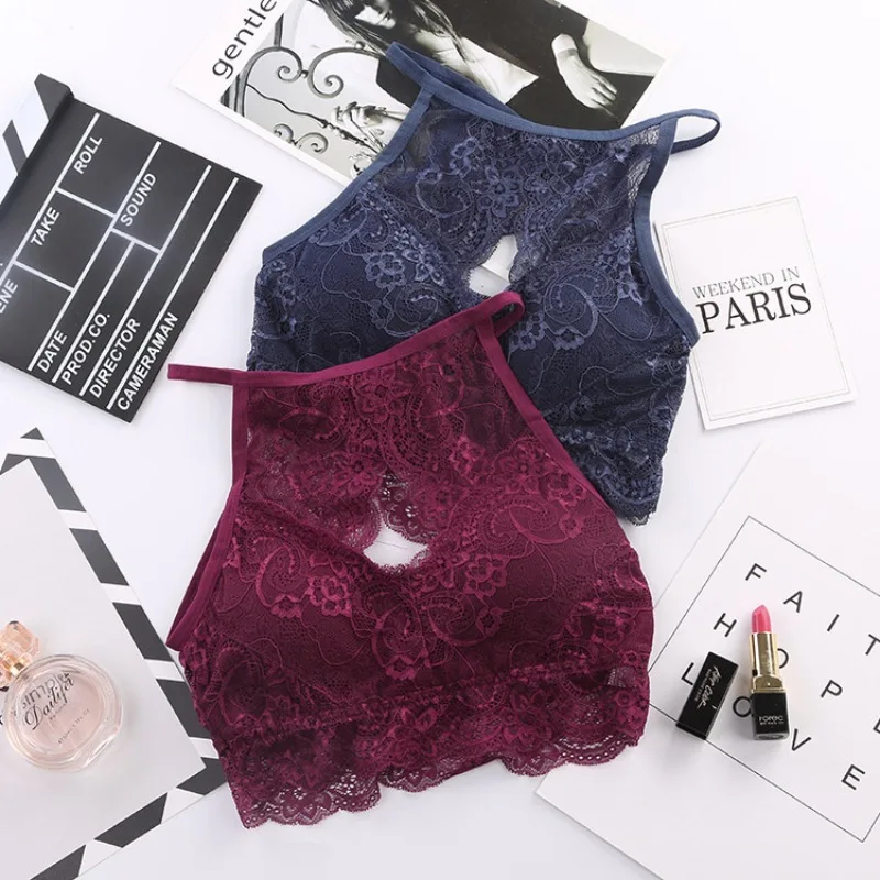 Sexy Women Lace Crop Tops Deep V Neck Tank Top Bandeau Underwear Summer Camisole Vest Sleeveless Bralette Female Lace Tops image 5