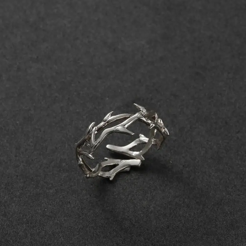  Vine Branch Couple Ring Delicate Finger Ring Adjustable Open Ring Couple Jewelry