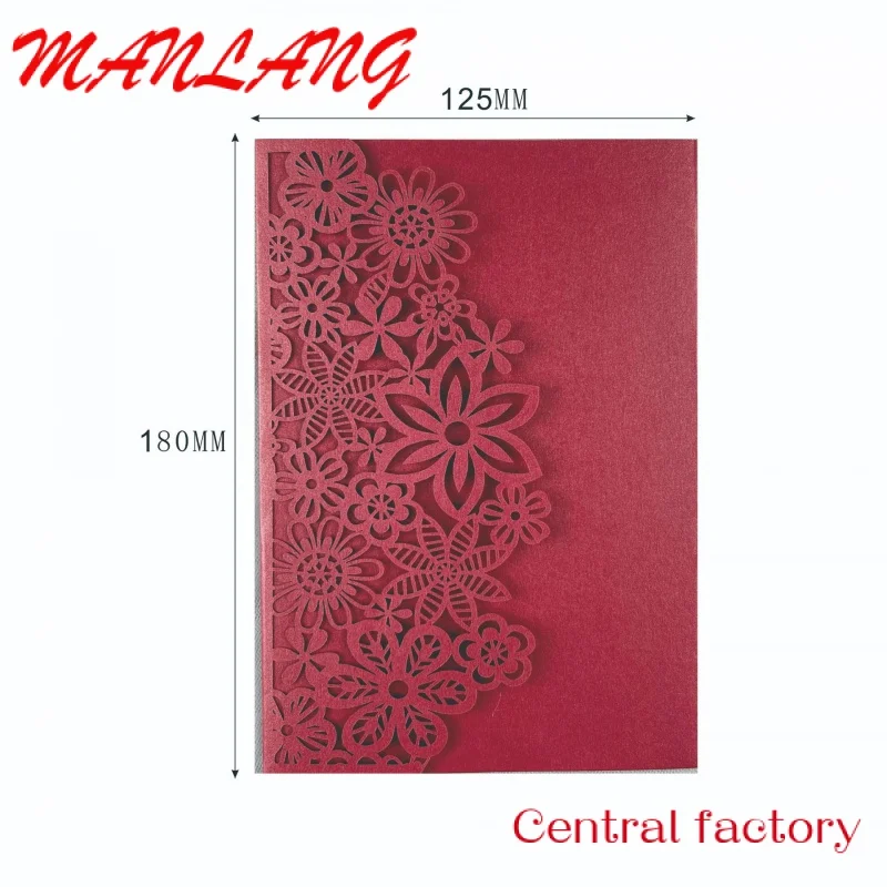 Custom  Luxury Laser Cut Invitation Good Quality Hollow Flowers Wedding Cards Customized Mariage Wedding Invitation Card