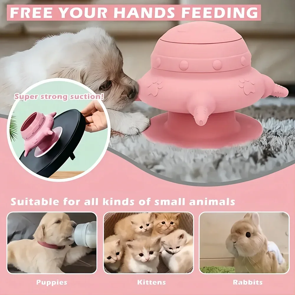 Pet Silicone Breast Feeder, Multifunctional Pet Pacifier Feeder, Puppy Feeding Bottles Food Storage Container for Kitten Dog Cat