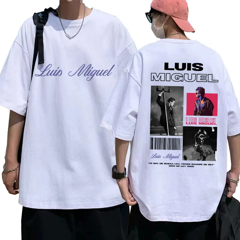 Camiseta gráfica del álbum Luis Miguel para hombre y mujer, camiseta Vintage de Hip Hop a la moda, camisetas de algodón Harajuku de gran tamaño para hombre, ropa de calle