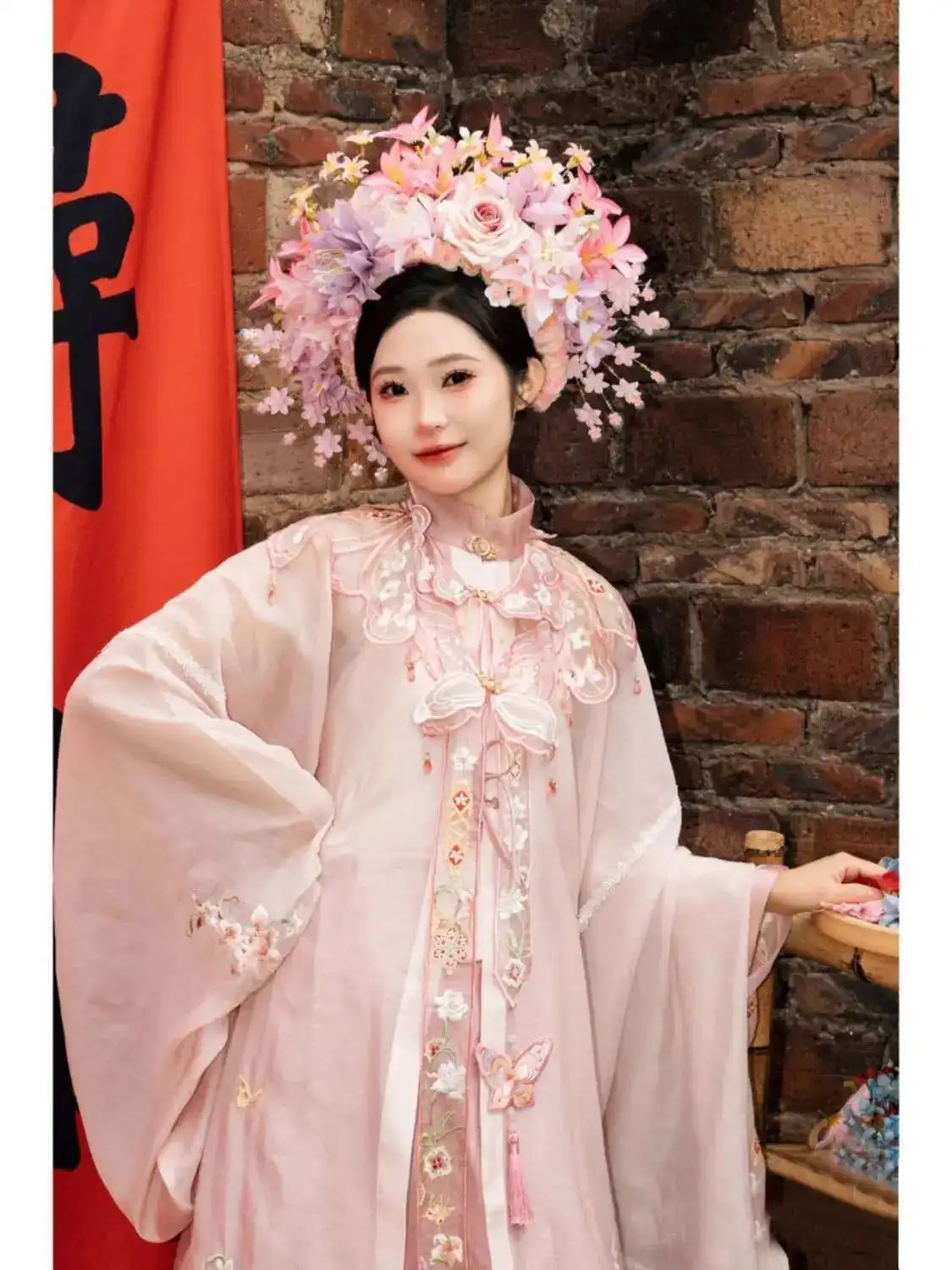 

New Quanzhou Xunpu Women's Hairpin Costume Pink Hanfu Horse Face Skirt National Style Ethnic Travel Photography Clothing