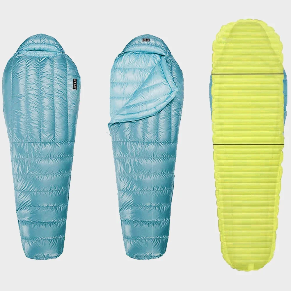 متوفر في المخزون التخييم في الهواء الطلق خفيفة 850FP RDS أوزة أسفل كيس النوم 10D نايلون 400 جرام 700 جرام 800 جرام 1000 جرام