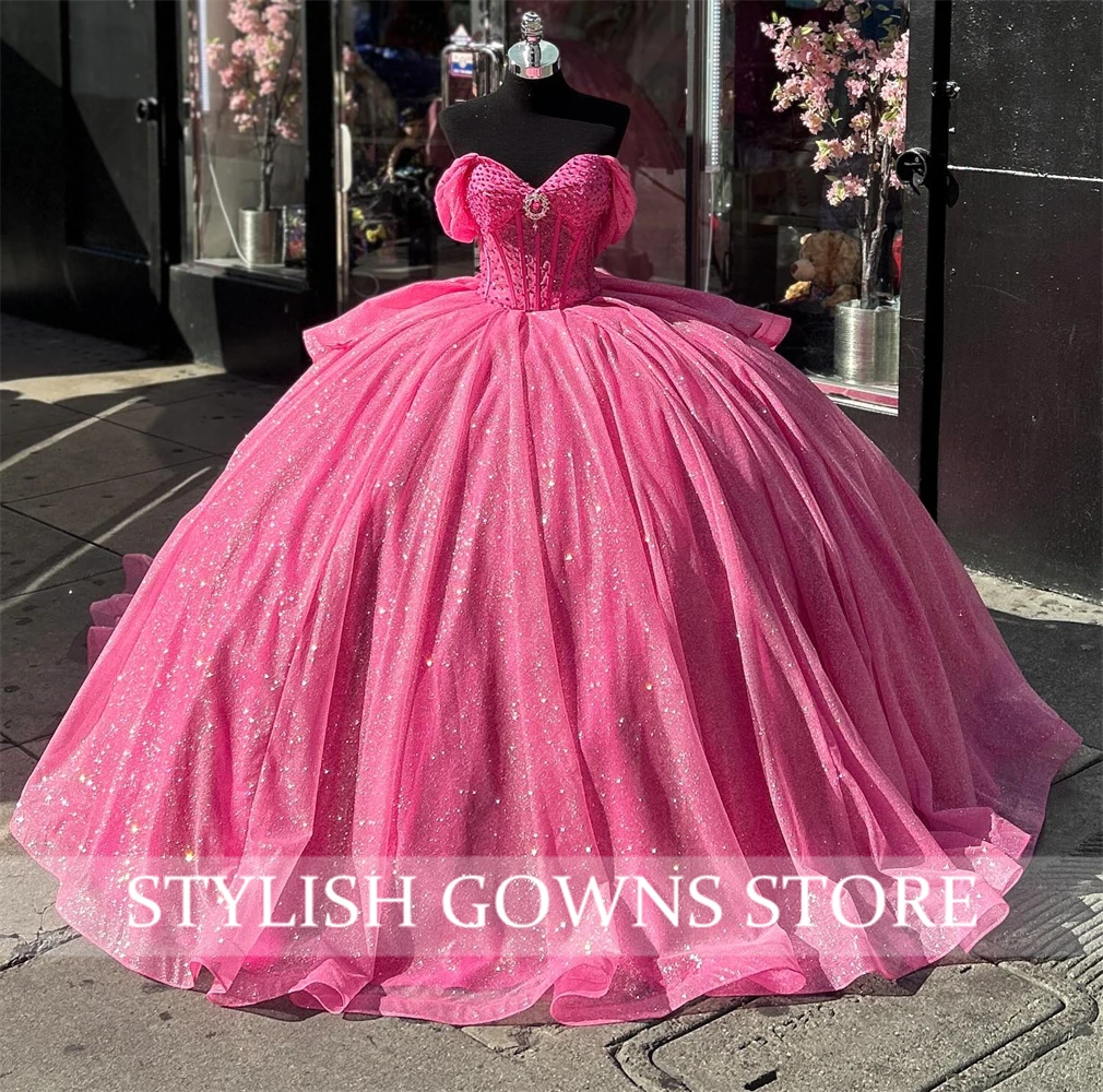 Vestido de baile rosa para meninas, vestidos México, frisados em camadas, lace up back, vestidos quinceanera, vestidos de festa