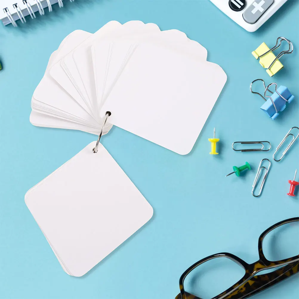 300 แผ่น Memorandum บัตรเปล่าเด็กสีขาวหมายเหตุการ์ดกระดาษแฟลชสําหรับศึกษา