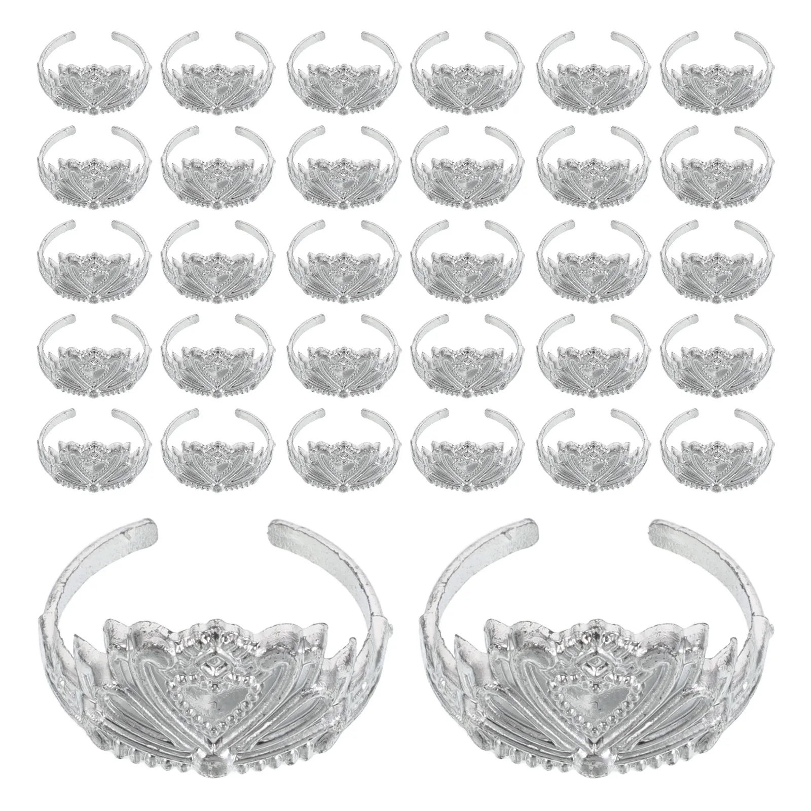 

60 шт. миниатюрных пластиковых корон-аксессуаров, тиары королевы для кукольного домика, головные уборы для переодевания, обручи для волос для ролевых игр