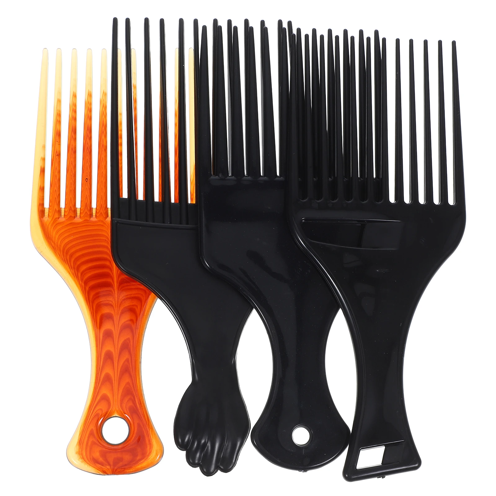 

4pcs Men Large Teeth Comb Afro Curly Hair Styling Salon Barber Men Hair Tools Portable Grooming Accessories