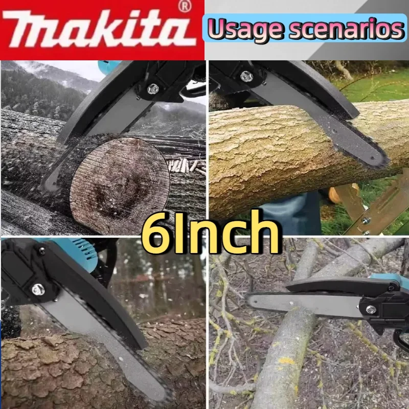 마키타 6인치 전기톱 휴대용 목재 절단 체인톱 정원 가지치기 목재 전동 공구 (18V 배터리용)
