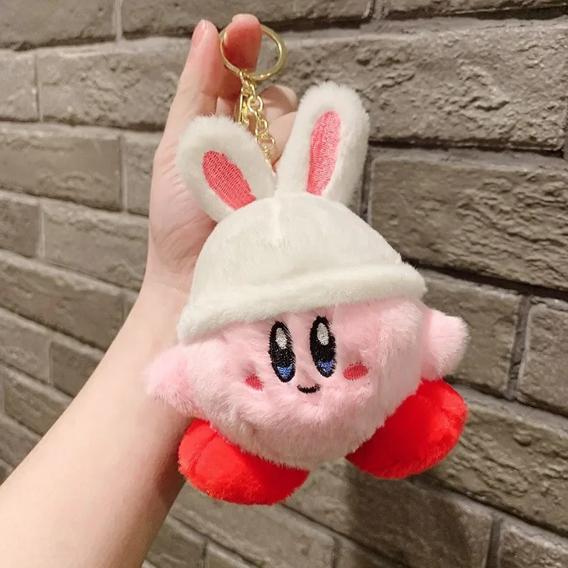 

10pcs/lot Anime Kirby Rabbit Plush Keychain 14cm Stuffed Cartoon Key Ring Pendant Birthday Gift Accessories for Kids