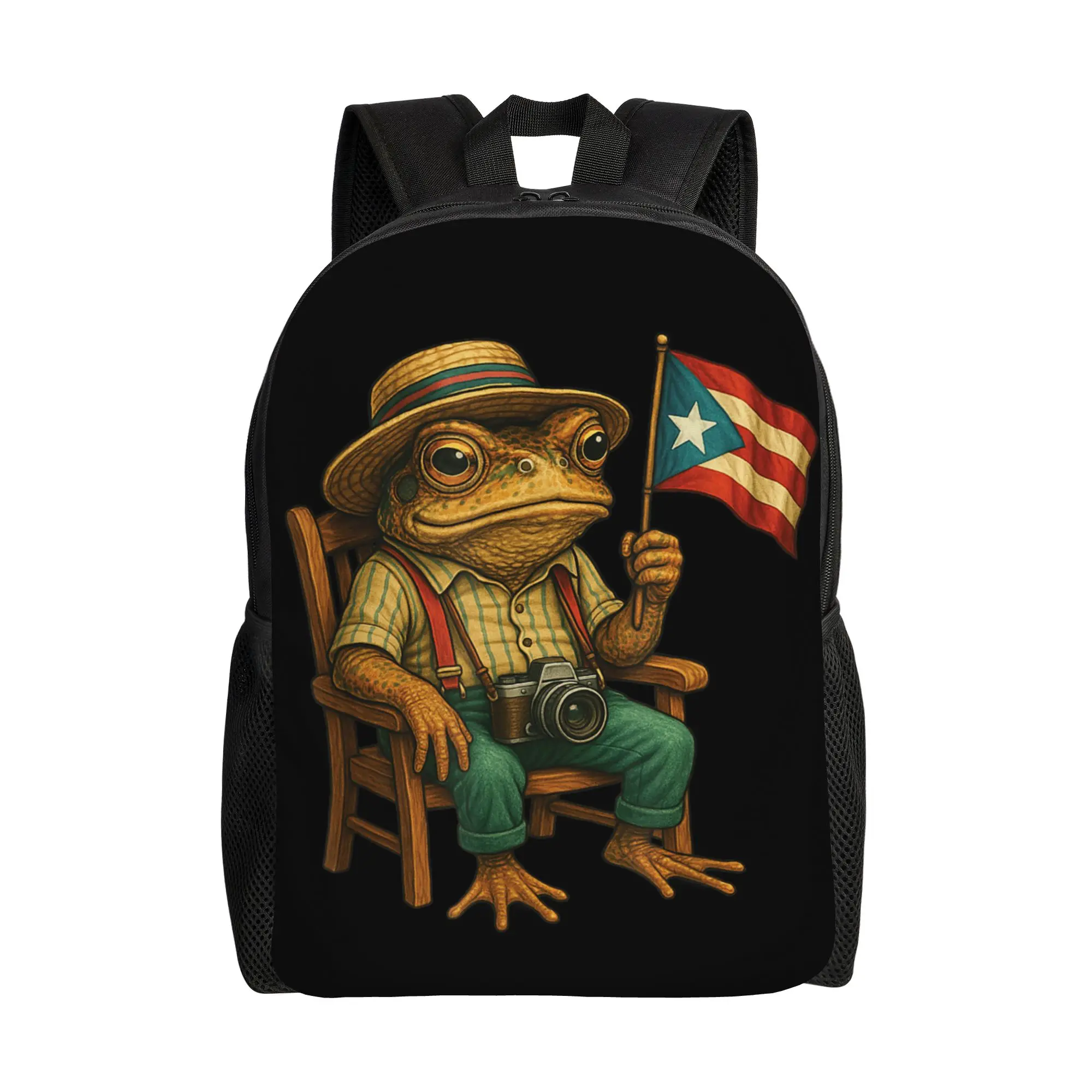 

1Piece Coqui Frog Puerto Rico Flag Daypack Large Capacity Rucksack Gift New Term Starts