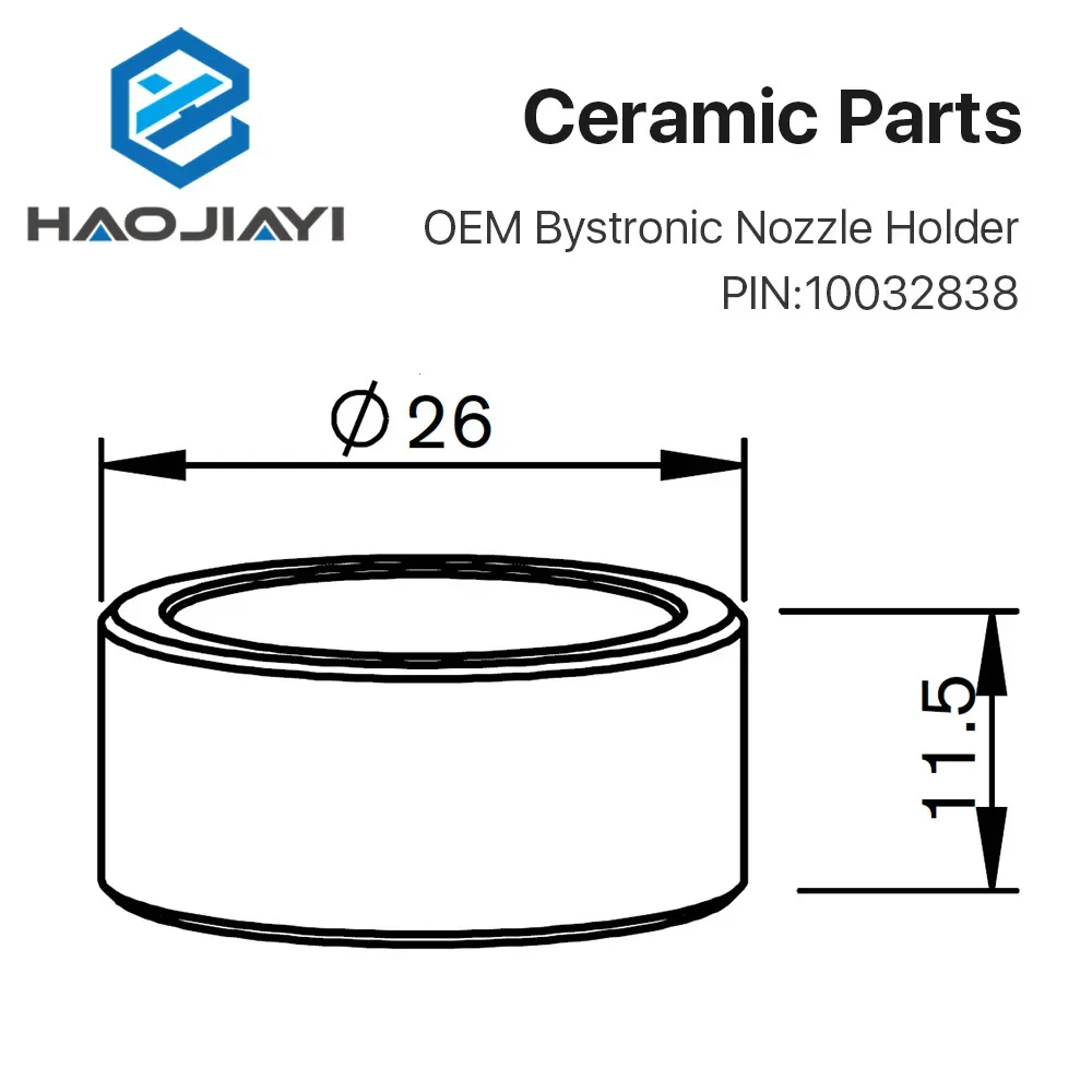 10032838 Laser Ceramic Insulating Ring D26 H11.5 Fiber Laser Cutting Machine Spare Parts