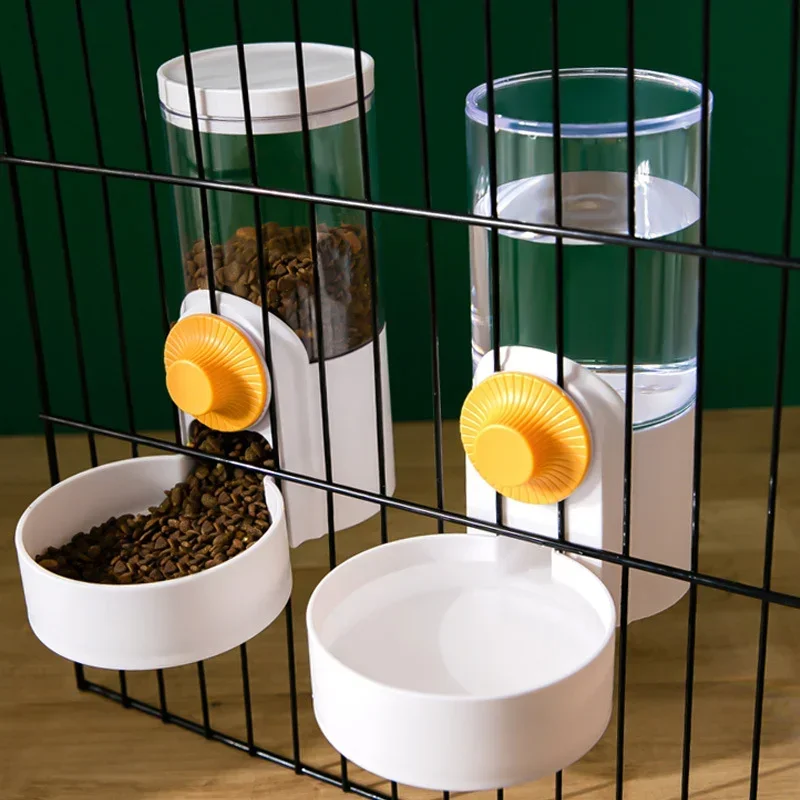 Automatic Pet Feeder Cage Hanging Bowl Water Bottle Food Container Dispenser for Puppy Cats Rabbit Birds Pet Feeding Product view 2