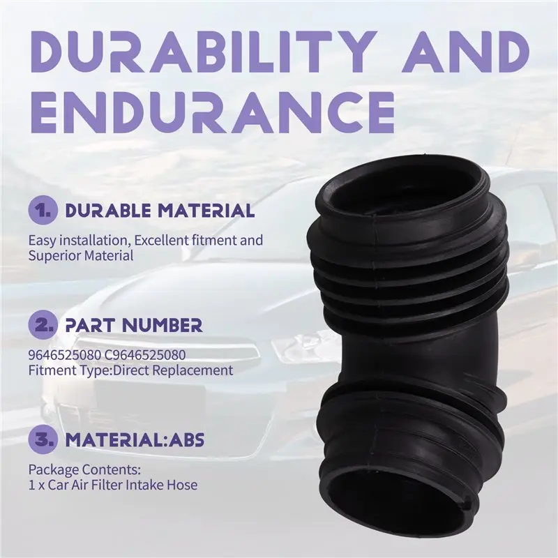 AB96-Intake Hose Air Filter Elbow Connection Pipe 9646525080 C9646525080 For Citroen Elysee For Citroen Fukang Car