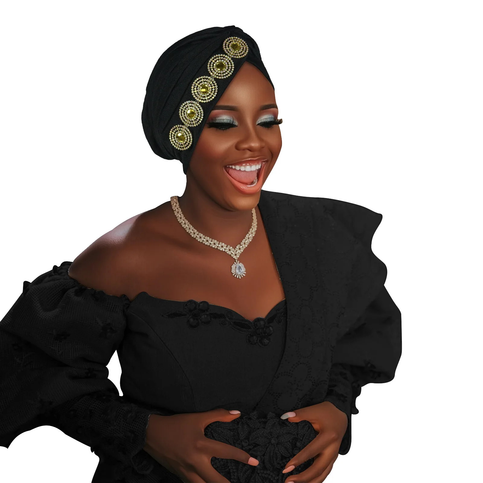 

Модный женский плиссированный тюрбан с бриллиантами, шляпа, мусульманский хиджаб, шапочки, африканские головные уборы, индийский платок, химиотерапия, накидка от выпадения волос