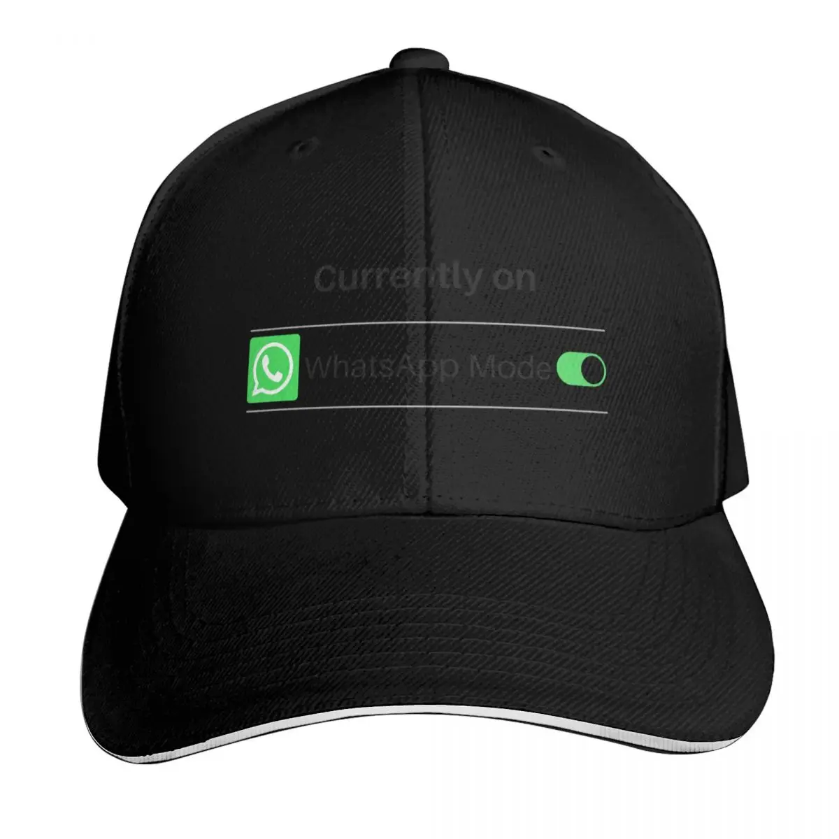 Currently on WhatsApp mode Baseball Cap Cotton Twill Breathable Contrast Two Tone Brim Snapback Flat Bill