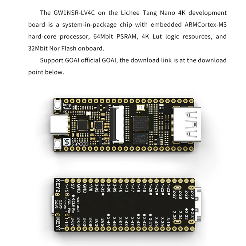 Tang Nano 4K Gowin Minimalist FPGA Goai Develop-Ment Board -Compatible Camera