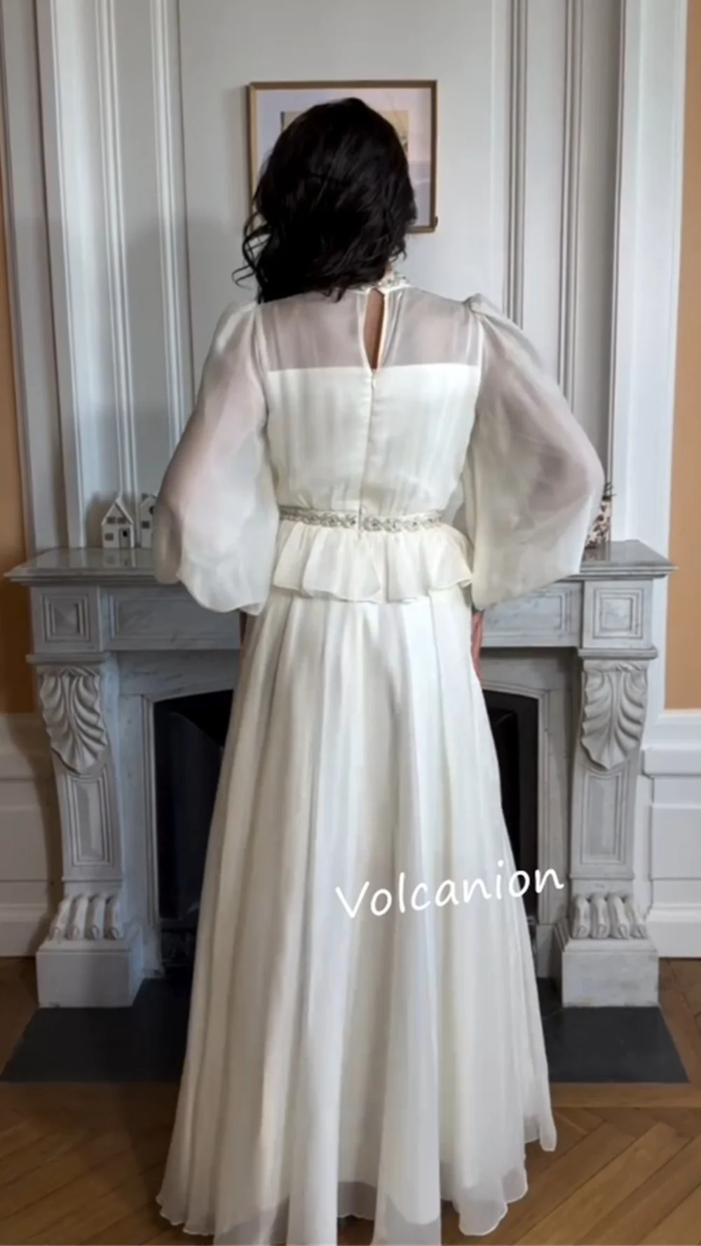 Vestidos largos acampanados con cuello alto fruncido y cuentas de Organza personalizados, ocasiones a medida, tallas clásicas y elegantes disponibles