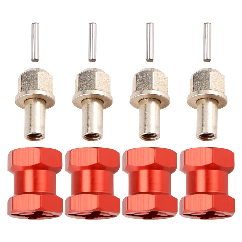 Practical-4Pcs Aluminum 12Mm Hex Wheel Hub Drive Adaptor Extension Combiner Coupler For 1/10 RC Car Crawler SCX10 D90
