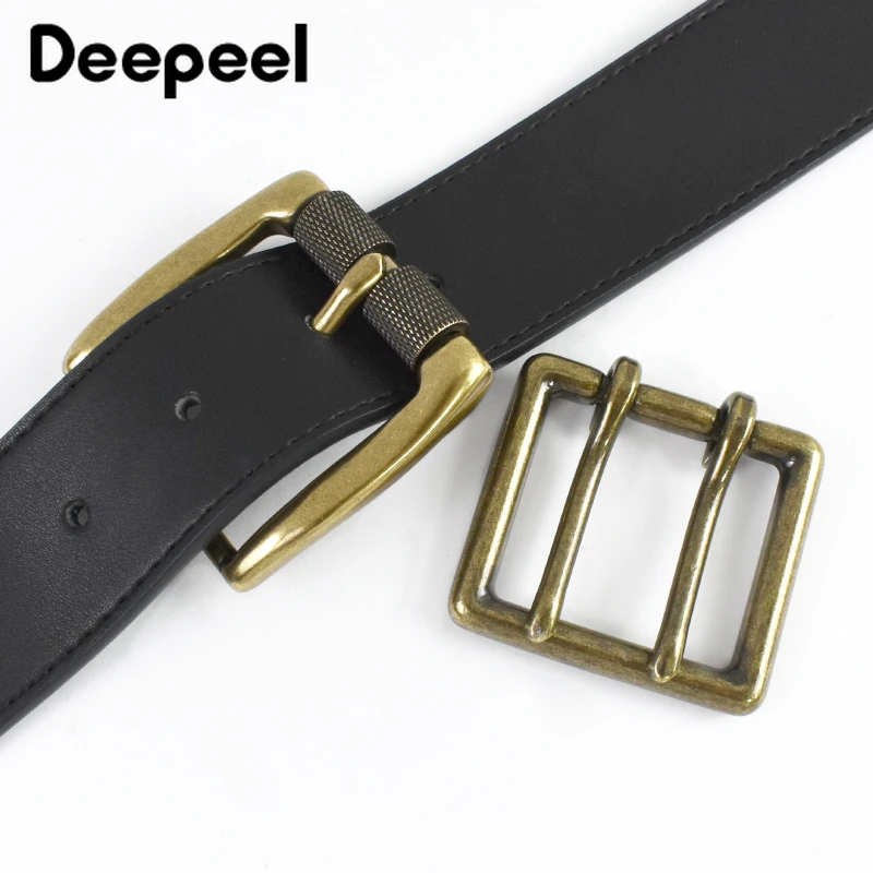 1Pc 40mm Retro Solid Brass Belt Buckles Bronze Waistband Head Replace Clasp Men's Roller Pin Buckle Leather Crafts Supplies
