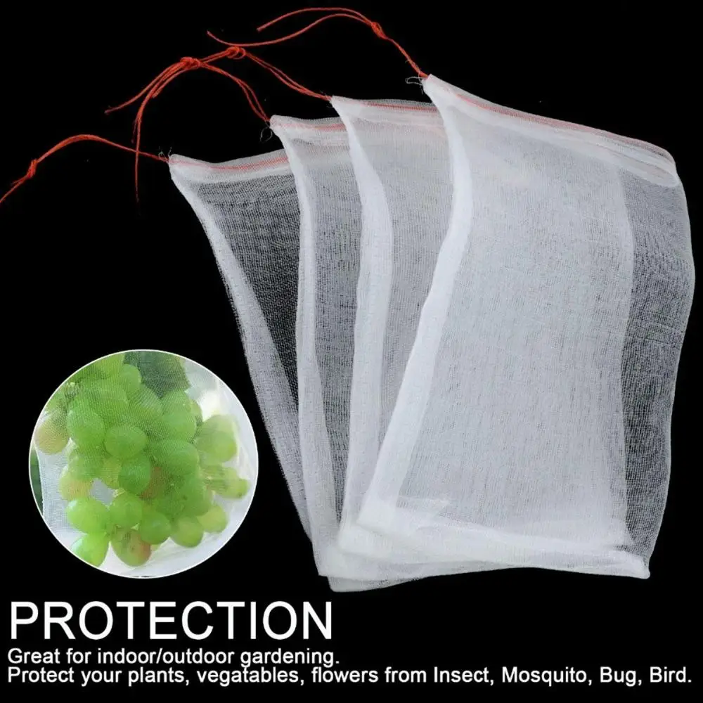 10pcs/set Supermarket Drawstring Reusable Protection Bags For Seeds Soaking Germination Nylon Fruit Mesh Bags