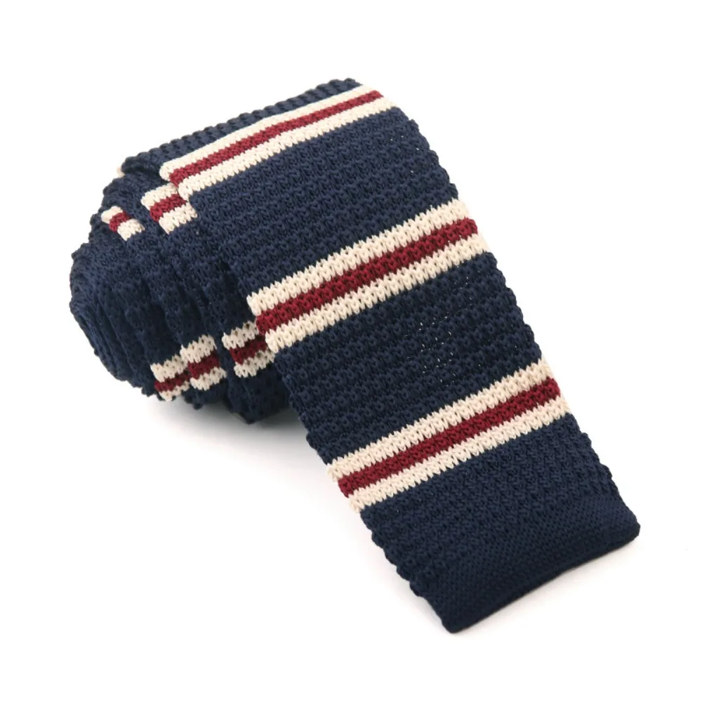 

Fashion Thicken Striped Knitted Tie Fur Adjustable Knitting Shirt Necktie Warm Soft Men Cravat Boys