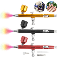 0.3mm Dual Action Airbrush 7cc Fluid Cups Quick Remove Air brush Cap Design Gravity Feed Set for Model Cake Art