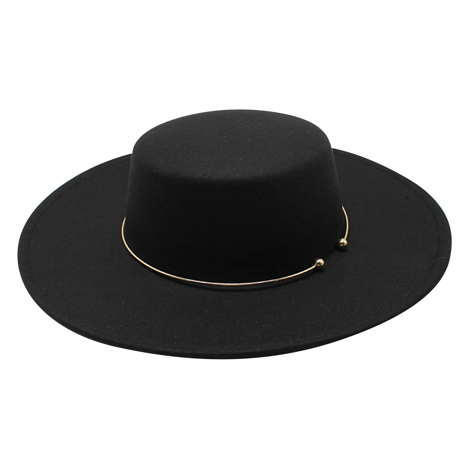 French Style Top Hat Solid Wool Felt Socialite Wool Felt Hat Elegant Wedding Dress Hat Flat Top Hats British Style Church Hats
