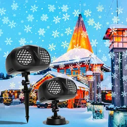 Natal led projetor à prova dwaterproof água festa jardim presente de casamento controle remoto floco de neve luzes projeção ao ar livre natale decorazio