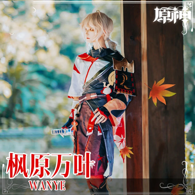 In Lager Anime Genshin Auswirkungen Kaedehara Kazuha Niedrigen Preis Cosplay Kostüm Kazuha Kimono Frauen Männer Halloween Japan Samurai Uniform