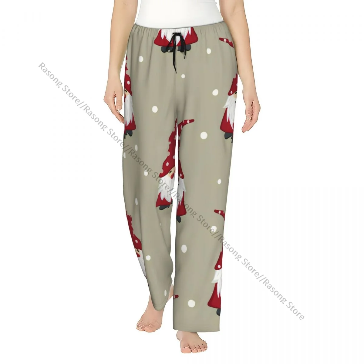 

Women Flannel Lounge Pants Soft Christmas Gnomes Design Pajama Pants Winter Sleepwear