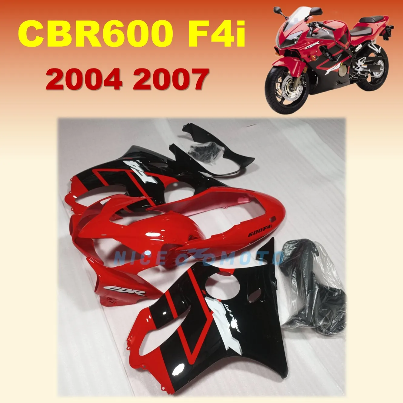 Motorcycle Fairing Kit for Honda CBR600 F4i 2004 2005 CBR600RR 2006 2007 CBR600F4i Bodywork Set