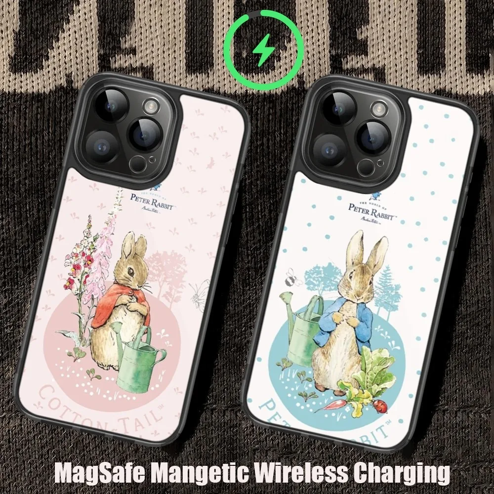 Cute P-Peter R-Rabbit Phone Case For iPhone 11 12 13 14 15 Pro Max Plus Mini Magsafe Magnetic Wireless Charging Shell