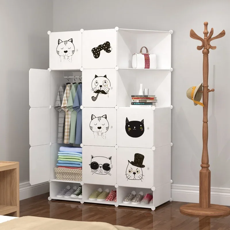 

'door floding plastic wardrobe DIY home furniture cabinet cube storage living room portable cupboard with corner