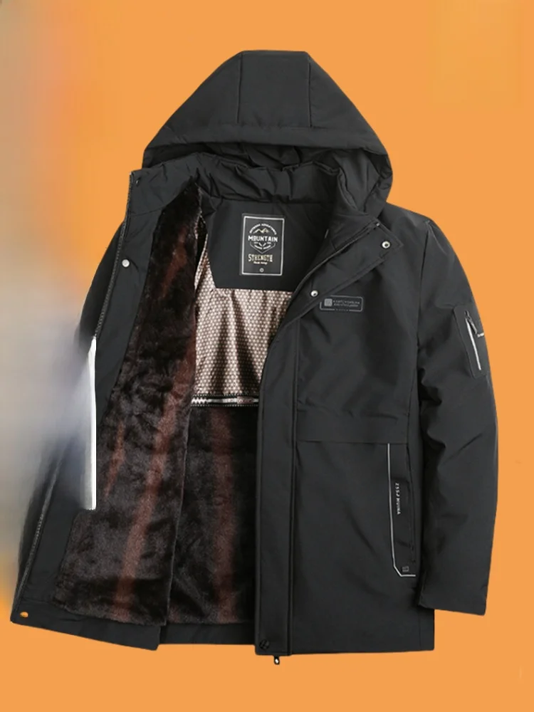 

Утепленная зимняя куртка для мужчин: теплая, ветрозащитная, хлопковая, повседневная, приталенная, с длинными рукавами, на молнии