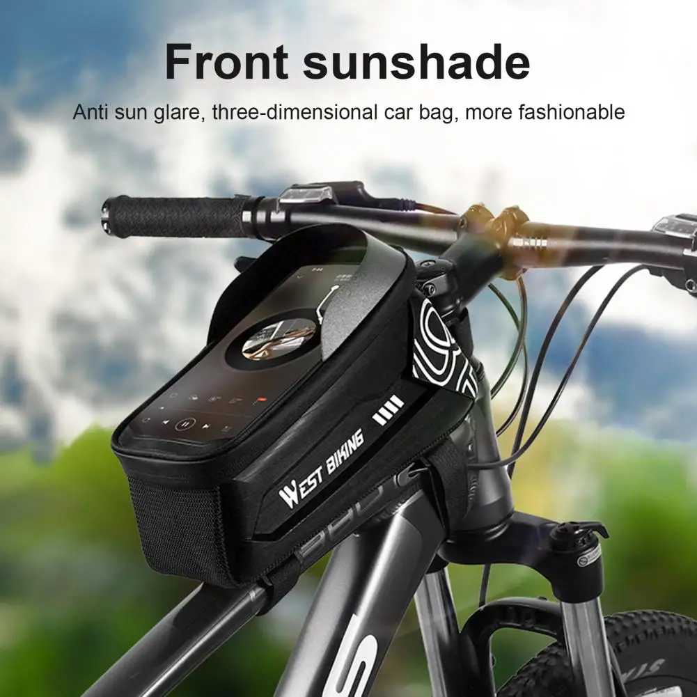 

Bike Top Tube Bag Useful Wear-Resistant Convenient Waterproof Bicycle Storage Bag Pouch with Phone Mount for Mountain Bikes