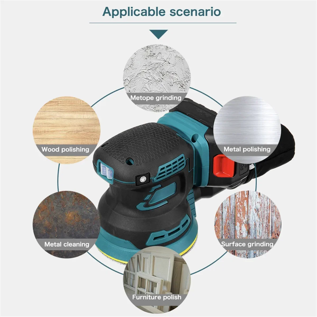 125mm Brushless Random Orbital Electric Sander Wood Grinder Polishing Grinding Sanding Machine 3 Speed for Makita 18V Battery