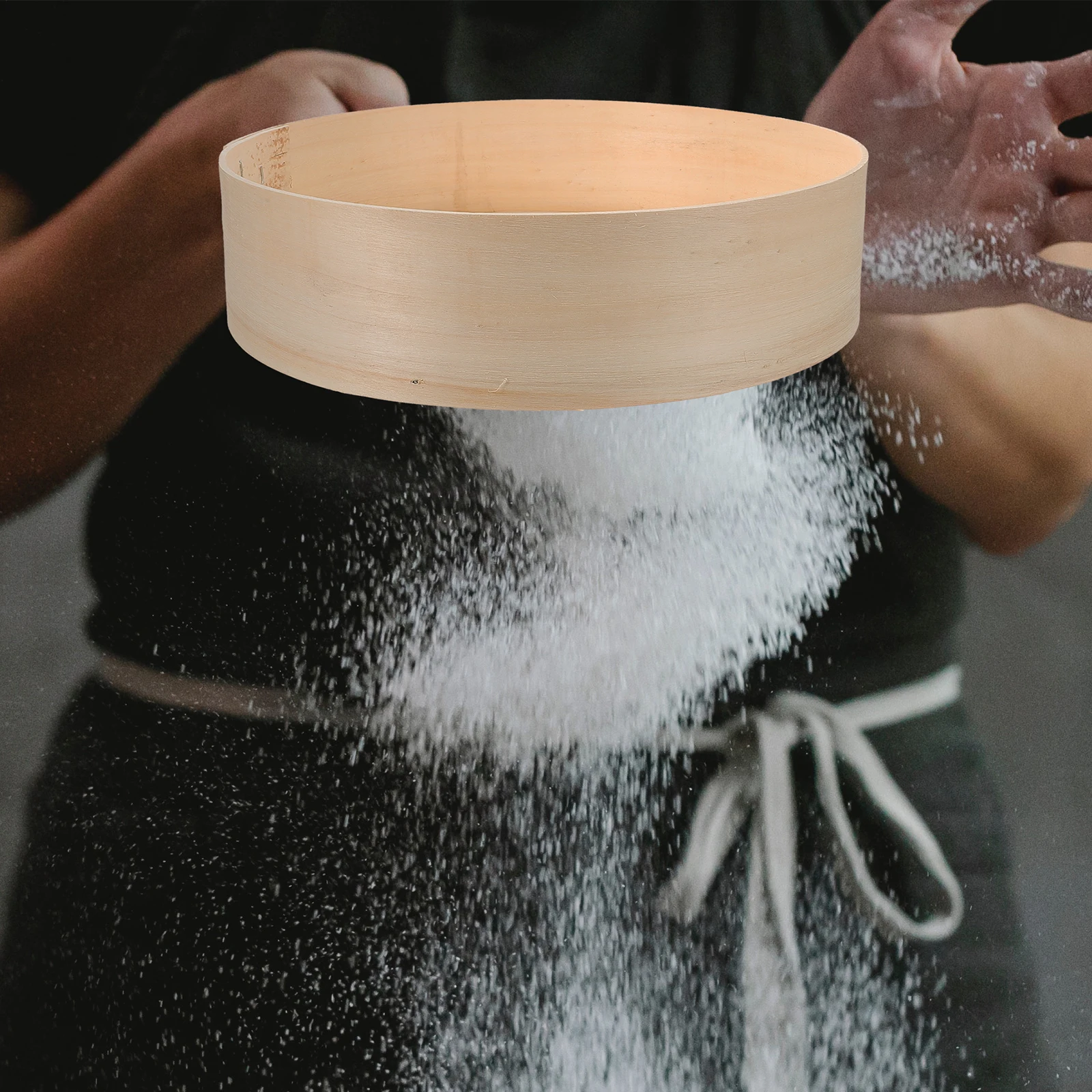 

30cm Diameter 100 Mesh Flour Sifter Handheld Wood Baking Tool Fine Powder Sieve Strainer for Kitchen Round Shape Sifting Tool