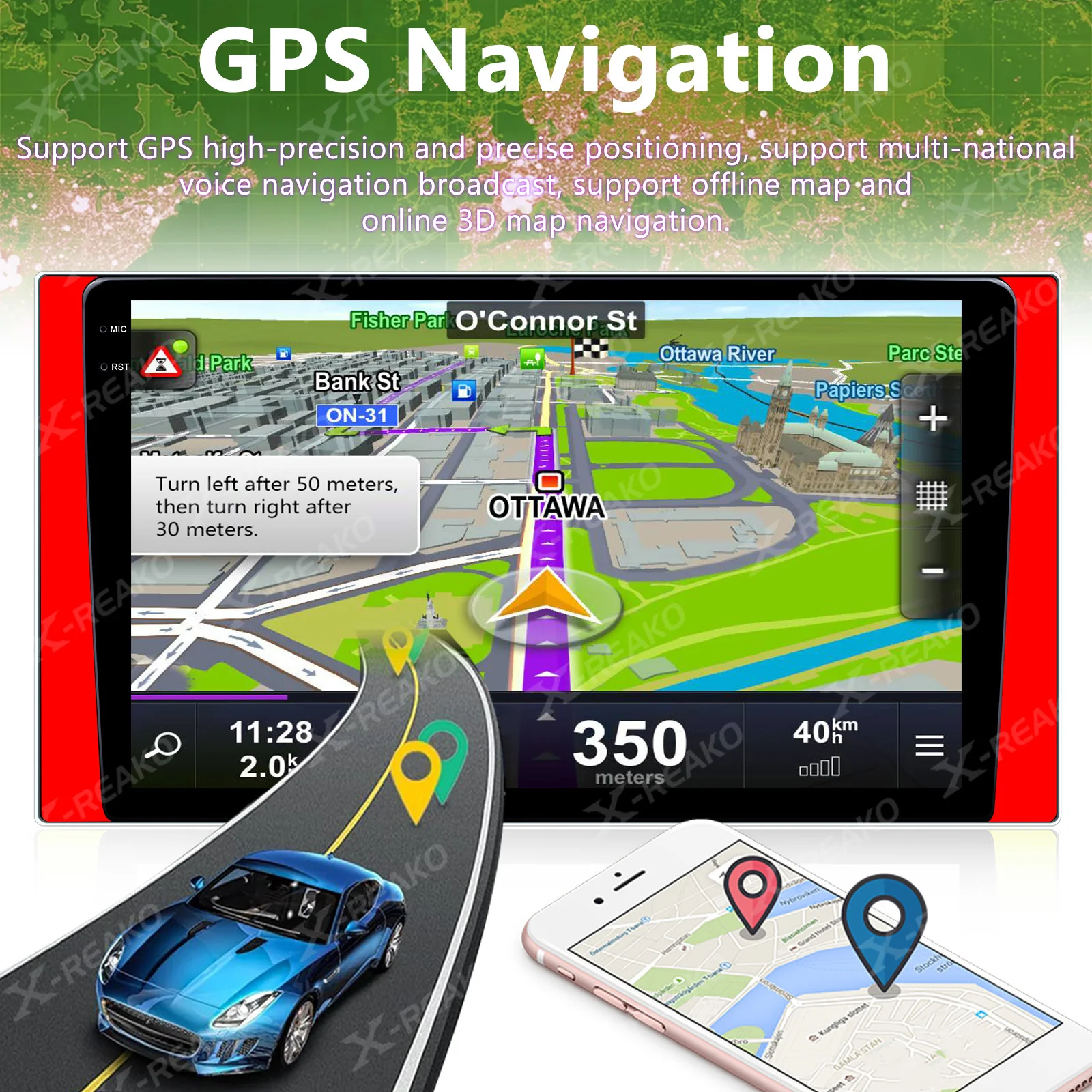 10.1/11.5/12.5 بوصة شاشة 7 ألوان ضوء راديو السيارة أندرويد 2 Din مشغل وسائط متعددة Carplay أندرويد ملحقات السيارات نظام تحديد المواقع صوت السيارة