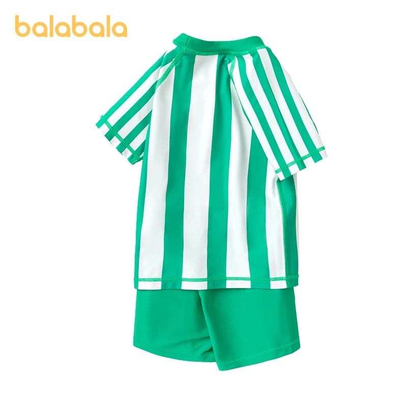 Balabala Swimwear Set Boys 2024 Summer New Separates Swim Trunks Swimming Children and Toddlers Trendy Color Block Design