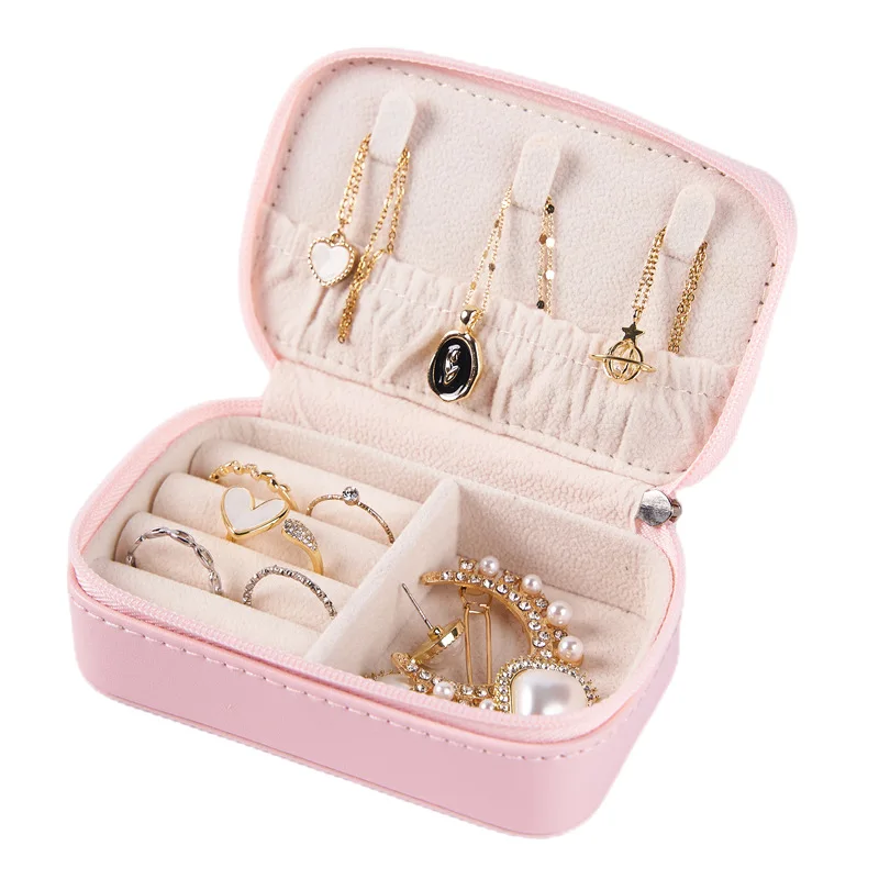 Portátil Mini Jewelry Box, Jóias Armazenamento Bag, Jóias Organizador, Caixas e Embalagem, impermeável e à prova de poeira, Viagem