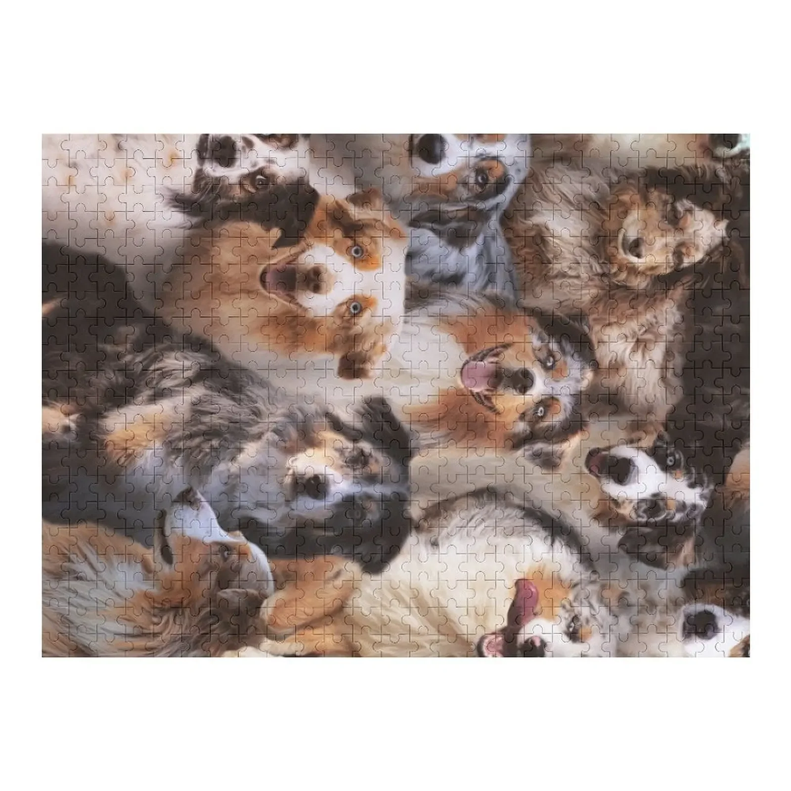 

Australian Shepherds Jigsaw Puzzle Custom Wood Personalize Puzzle