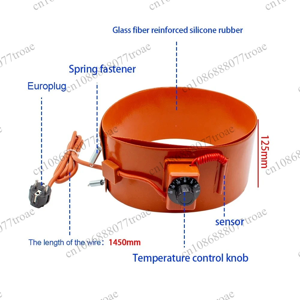 DIY Customizable 200L Oil Drum Silicone Heating Belt Silicone Rubber Heater 1740x250mm 2000W Y