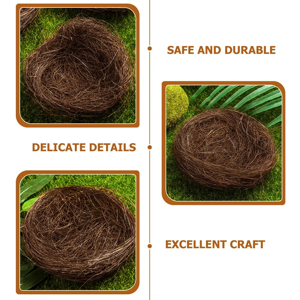 16 Pcs Simulated Bird Nest Scene Decor Easter Ornaments for Crafts Small Bird's Micro Landscape Silk Woven